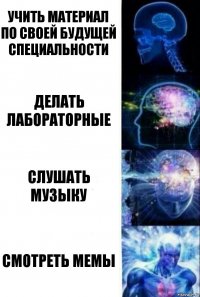 Учить материал по своей будущей специальности Делать лабораторные Слушать музыку Смотреть мемы