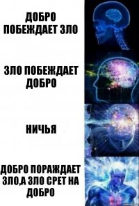 Добро побеждает Зло Зло побеждает Добро Ничья Добро Пораждает Зло,а Зло срет на Добро