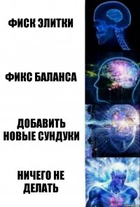 фиск элитки фикс баланса добавить новые сундуки Ничего не делать