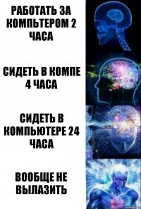 Работать за компьтером 2 часа Сидеть в компе 4 часа Сидеть в компьютере 24 часа Вообще не вылазить