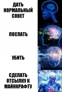 Дать нормальный совет Послать Убить Сделать отсылку к майнкрафту