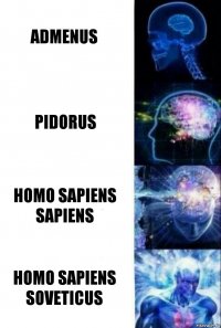 Admenus Pidorus Homo sapiens sapiens Homo sapiens soveticus