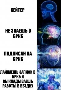 Хейтер Не знаешь о БРКБ Подписан на БРКБ Лайкаешь записи в БРКБ и выкладываешь работы в бездну