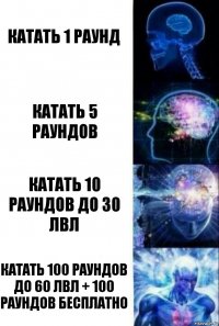 Катать 1 раунд катать 5 раундов катать 10 раундов до 30 лвл катать 100 раундов до 60 лвл + 100 раундов бесплатно