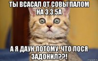 ты всасал от совы палом на 3.3.5а а я даун потому, что лося задонил??!