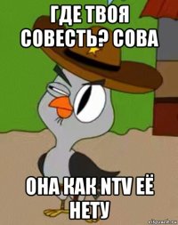 где твоя совесть? сова она как ntv её нету