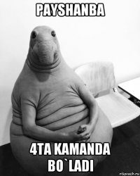 payshanba 4ta kamanda bo`ladi