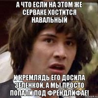 а что если на этом же серваке хостится навальный и кремлядь его досила зеленкой, а мы просто попали под френдлифае!