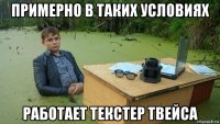 примерно в таких условиях работает текстер твейса