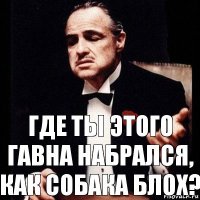 где ты этого гавна набрался, как собака блох?