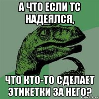 а что если тс надеялся, что кто-то сделает этикетки за него?