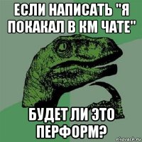 если написать "я покакал в км чате" будет ли это перформ?