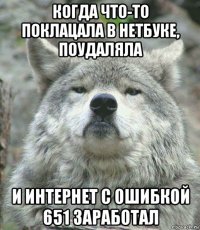 когда что-то поклацала в нетбуке, поудаляла и интернет с ошибкой 651 заработал