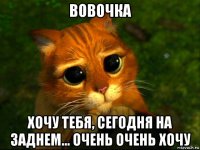 вовочка хочу тебя, сегодня на заднем... очень очень хочу