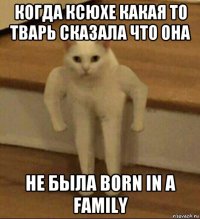 когда ксюхе какая то тварь сказала что она не была born in a family