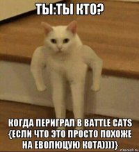 ты:ты кто? когда периграл в battle cats {если что это просто похоже на еволюцую кота))))}