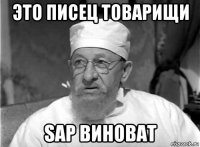 это писец товарищи sap виноват