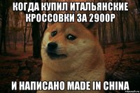 когда купил итальянские кроссовки за 2900р и написано made in china