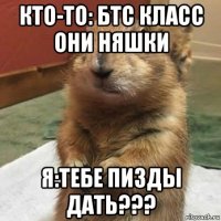 кто-то: бтс класс они няшки я:тебе пизды дать???