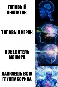 топовый аналитик топовый игрок Победитель можора Лайкаешь всю группу бориса