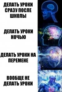 делать уроки сразу после школы делать уроки ночью делать уроки на перемене вообще не делать уроки