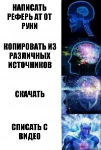 Написать реферь ат от руки Копировать из различных источников Скачать Списать с видео