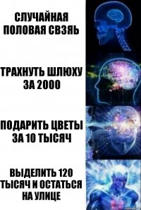 случайная половая свзяь трахнуть шлюху за 2000 Подарить цветы за 10 тысяч выделить 120 тысяч и остаться на улице