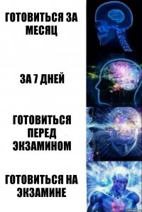 готовиться за месяц за 7 дней готовиться перед экзамином готовиться на экзамине