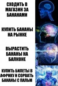 сходить в магазин за бананами купить бананы на рынке вырастить бананы на балконе купить билеты в африку и сорвать бананы с пальм