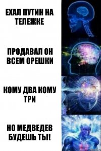 ехал путин на тележке продавал он всем орешки кому два кому три но медведев будешь ты!