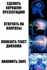 сделать хорошую презентацию отвечать на вопросы показать текст диплома нахамить Заку