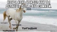 когда конь увидел как ты делаешь дела с его самкой. 