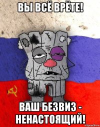 вы всё врёте! ваш безвиз - ненастоящий!