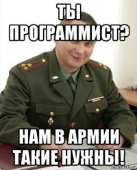 ты программист? нам в армии такие нужны!