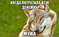 когда потратила всю денежку мужа