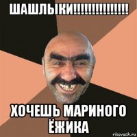 шашлыки!!!!!!!!!!!!!!! хочешь мариного ёжика