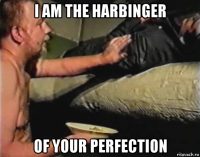 i am the harbinger of your perfection