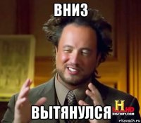 вниз вытянулся