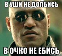 в уши не долбись в очко не ебись