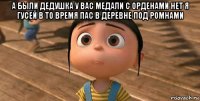 а были дедушка у вас медали с орденами нет я гусей в то время пас в деревне под ромнами 