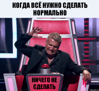 Когда всё нужно сделать нормально Ничего не сделать