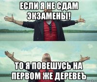 если я не сдам экзамены! то я повешусь на первом же деревеъ