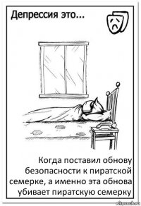 Когда поставил обнову безопасности к пиратской семерке, а именно эта обнова убивает пиратскую семерку