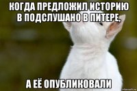 когда предложил историю в подслушано в питере, а её опубликовали