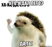 кто ждал лето? да,ты