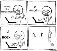 Ух ты я убил Папайруса! И Андайн.. И всех... R. I. P