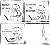 Новый ролик готов Заливаю на YouTube Отказ в монетизации 