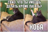 свиз, что ты умеешь делать кроме лагать? 