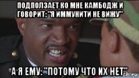 подползает ко мне камбодж и говорит: "я иммунити не вижу" а я ему: "потому что их нет"