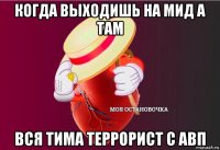 когда выходишь на мид а там вся тима террорист с авп